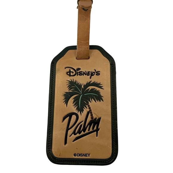 Disney Parks Disney's Palm Leather Luggage Tag - Picture 1 of 5